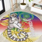 Comoros Round Carpet Mongoose Lemur With Ylang Ylang