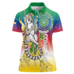 Comoros Women Polo Shirt Mongoose Lemur With Ylang Ylang