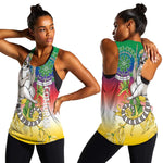Comoros Women Racerback Tank Mongoose Lemur With Ylang Ylang