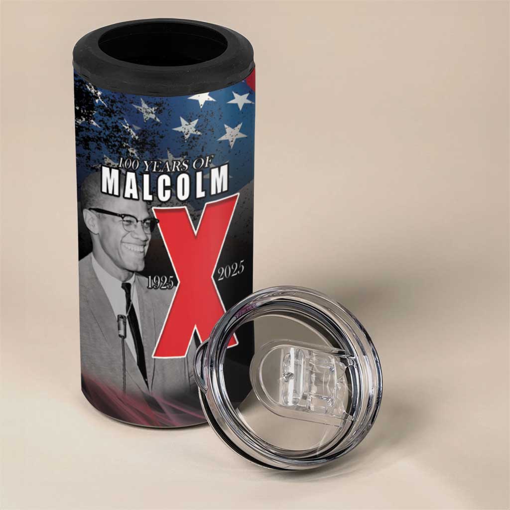 100 Years of Malcolm X 4 in 1 Can Cooler Tumbler His Legacy for Black