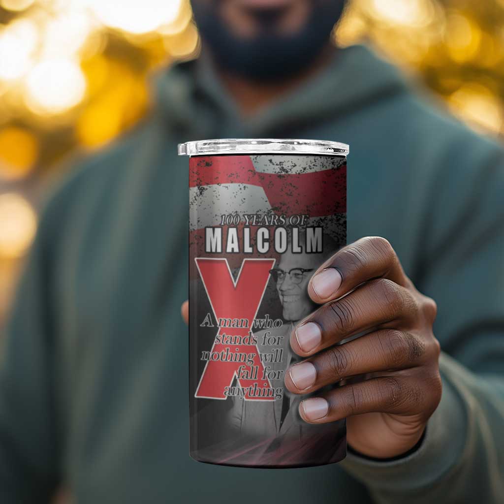 100 Years of Malcolm X 4 in 1 Can Cooler Tumbler His Legacy for Black