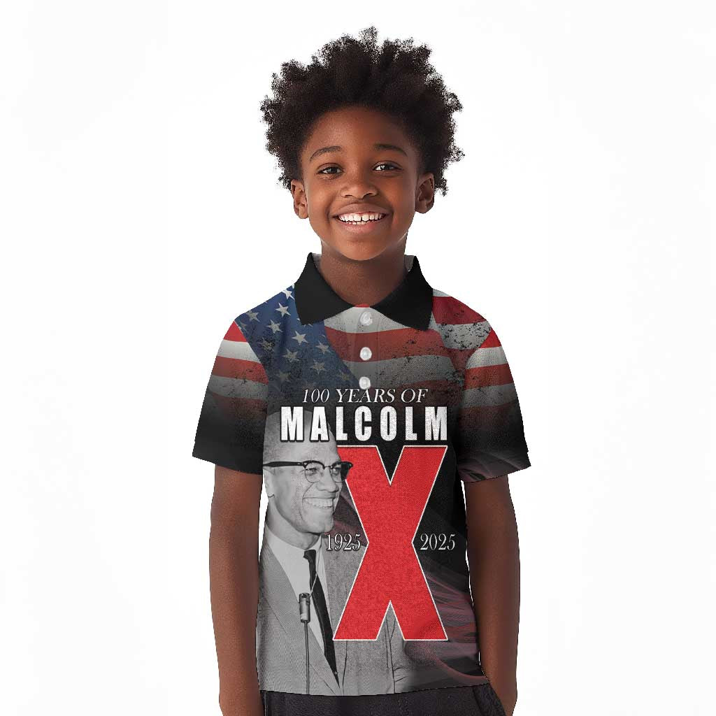 100 Years of Malcolm X Kid Polo Shirt His Legacy for Black