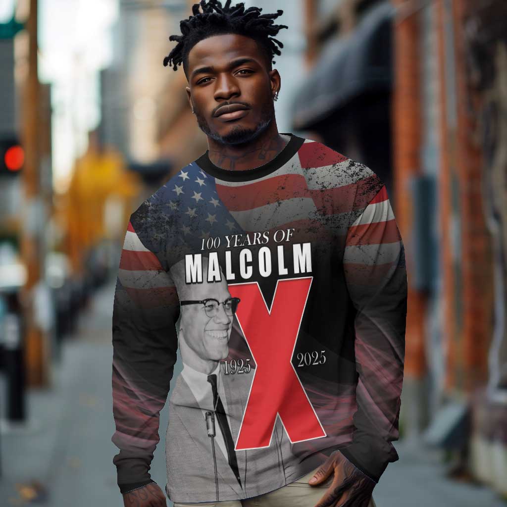 100 Years of Malcolm X Long Sleeve Shirt His Legacy for Black