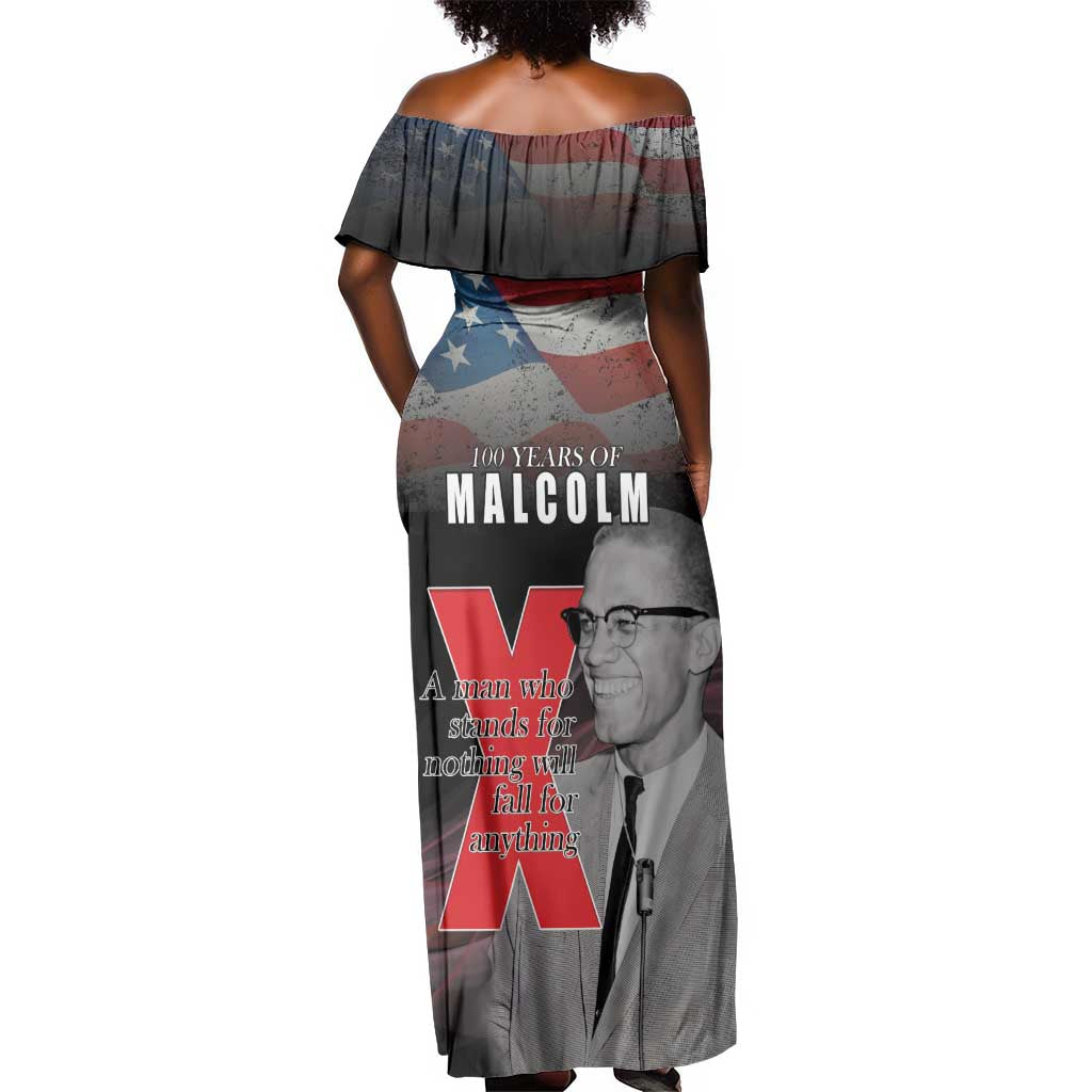 100 Years of Malcolm X Off Shoulder Maxi Dress His Legacy for Black