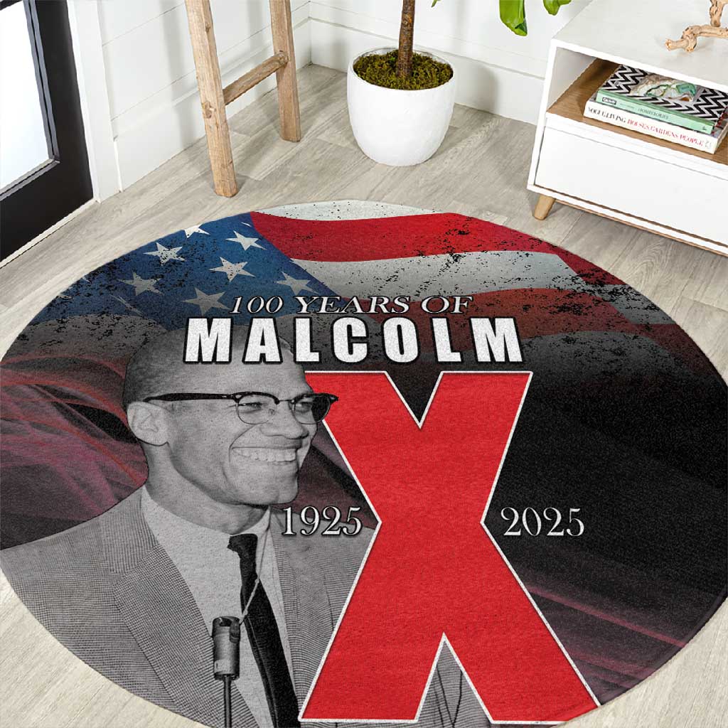 100 Years of Malcolm X Round Carpet His Legacy for Black