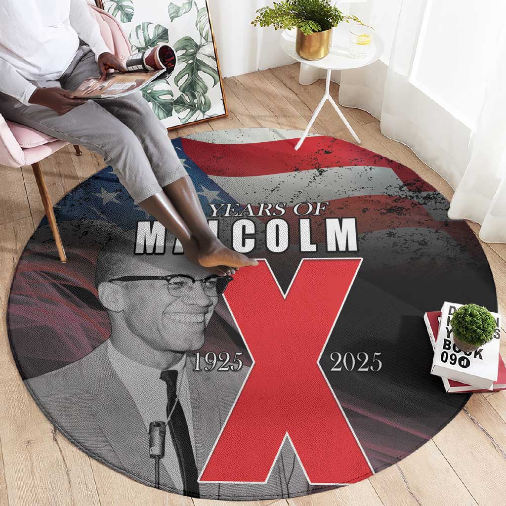 100 Years of Malcolm X Round Carpet His Legacy for Black