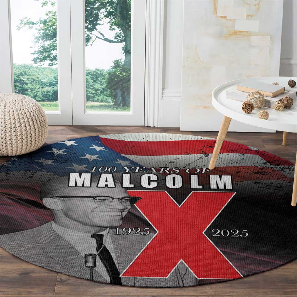 100 Years of Malcolm X Round Carpet His Legacy for Black