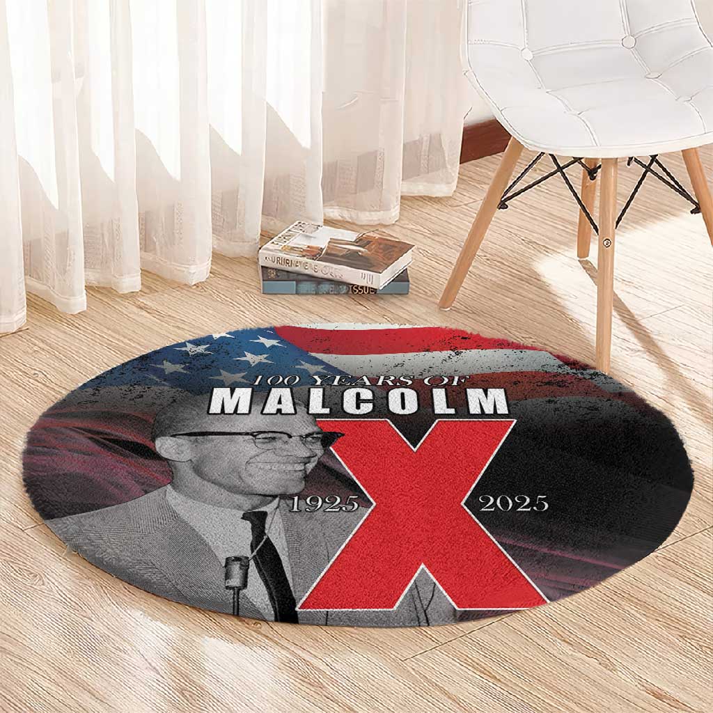 100 Years of Malcolm X Round Carpet His Legacy for Black