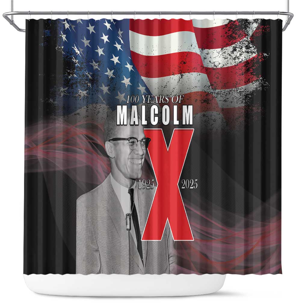 100 Years of Malcolm X Shower Curtain His Legacy for Black