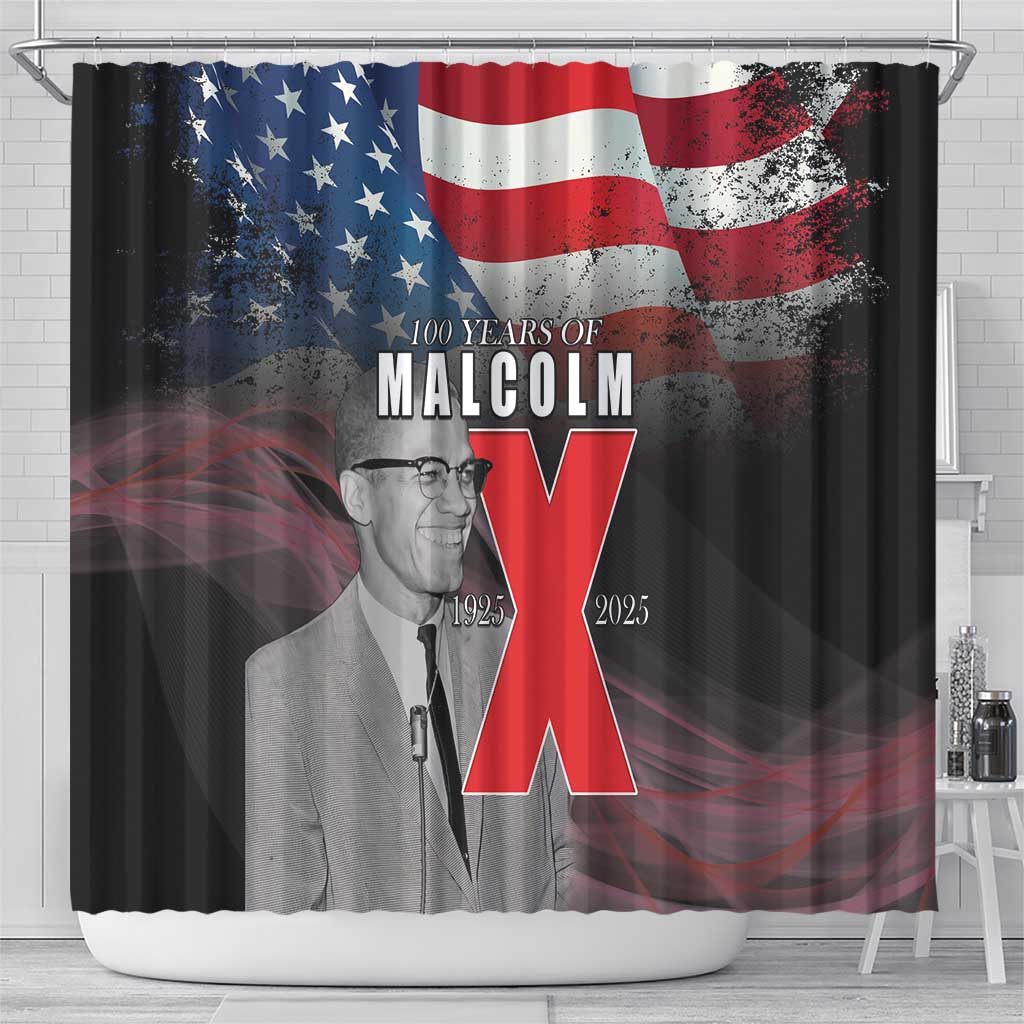 100 Years of Malcolm X Shower Curtain His Legacy for Black