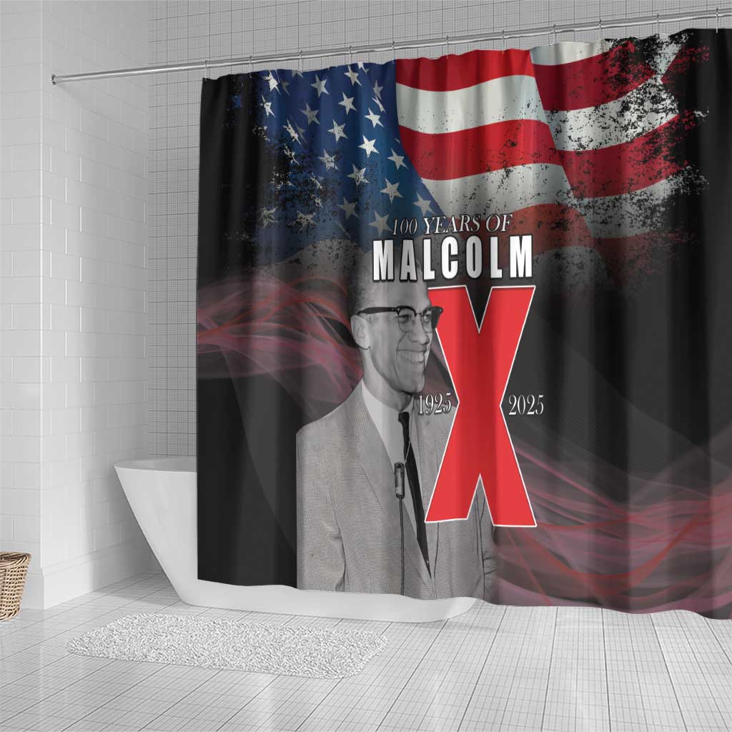 100 Years of Malcolm X Shower Curtain His Legacy for Black