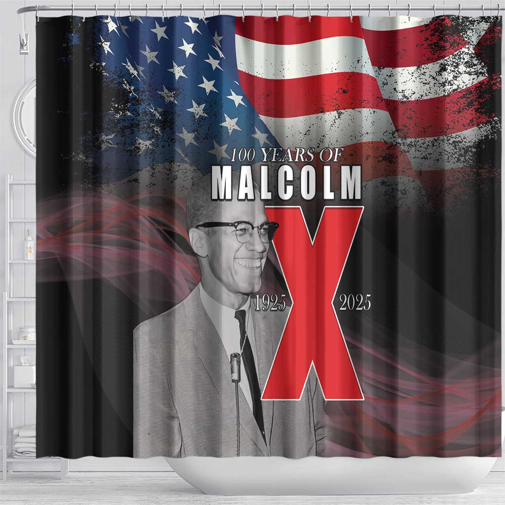 100 Years of Malcolm X Shower Curtain His Legacy for Black