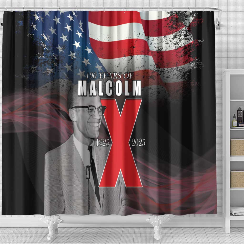 100 Years of Malcolm X Shower Curtain His Legacy for Black