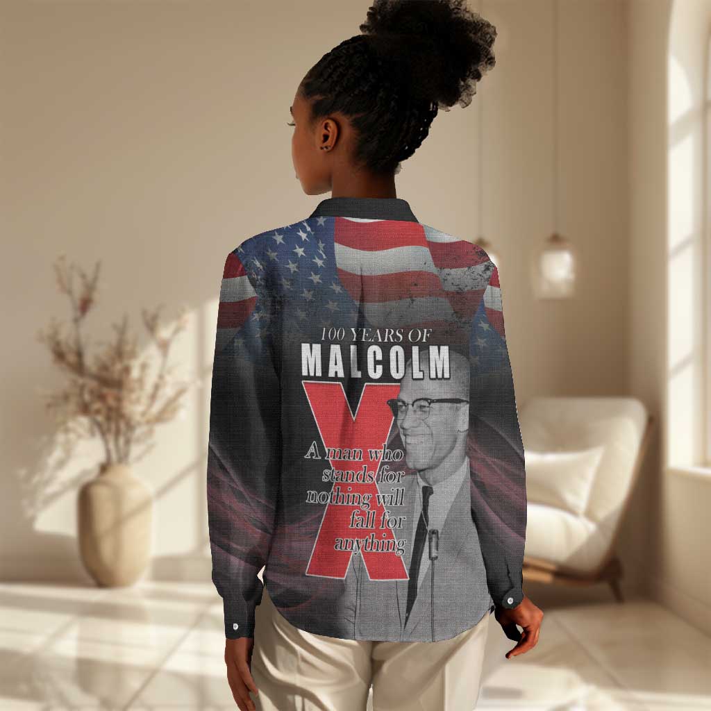 100 Years of Malcolm X Women Casual Shirt His Legacy for Black
