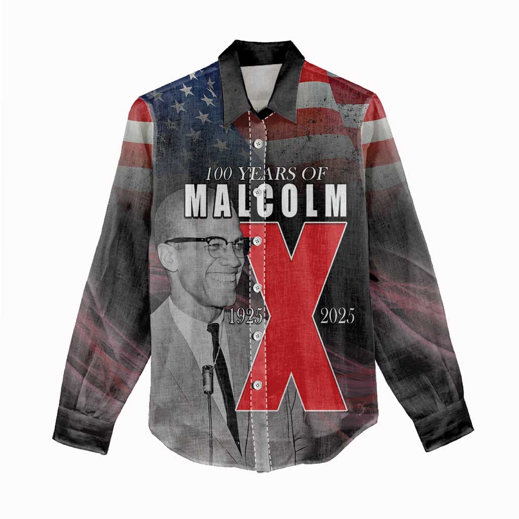 100 Years of Malcolm X Women Casual Shirt His Legacy for Black