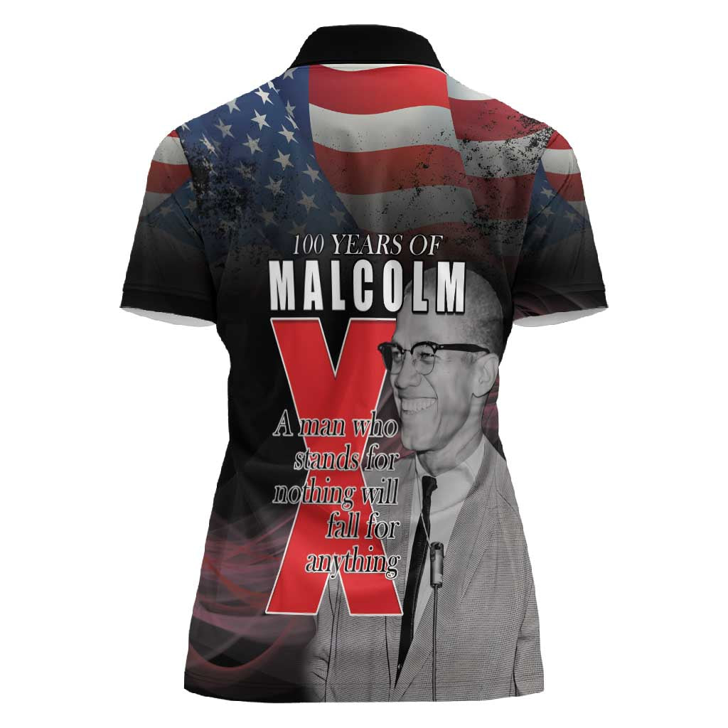 100 Years of Malcolm X Women Polo Shirt His Legacy for Black