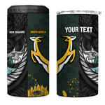 New Zealand vs South Africa Rugby Custom 4 in 1 Can Cooler Tumbler Maori - African Pattern