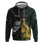 New Zealand vs South Africa Rugby Custom Hoodie Maori - African Pattern