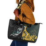 New Zealand vs South Africa Rugby Leather Tote Bag Maori - African Pattern
