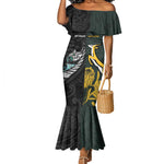 New Zealand vs South Africa Rugby Custom Mermaid Dress Maori - African Pattern