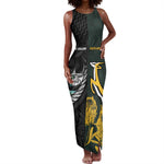 New Zealand vs South Africa Rugby Custom Tank Maxi Dress Maori - African Pattern