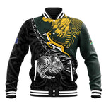 New Zealand vs South Africa Rugby Personalised Baseball Jacket Maori Kiwi With Springboks