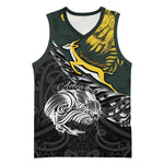 New Zealand vs South Africa Rugby Personalised Basketball Jersey Maori Kiwi With Springboks - African Pride