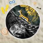 New Zealand vs South Africa Rugby Beach Blanket Maori Kiwi With Springboks