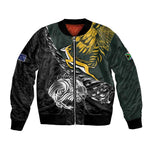 New Zealand vs South Africa Rugby Personalised Bomber Jacket Maori Kiwi With Springboks