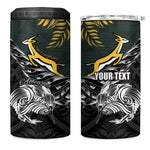 New Zealand vs South Africa Rugby Personalised 4 in 1 Can Cooler Tumbler Maori Kiwi With Springboks