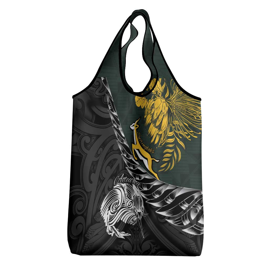 New Zealand vs South Africa Rugby Grocery Bag Maori Kiwi With Springboks