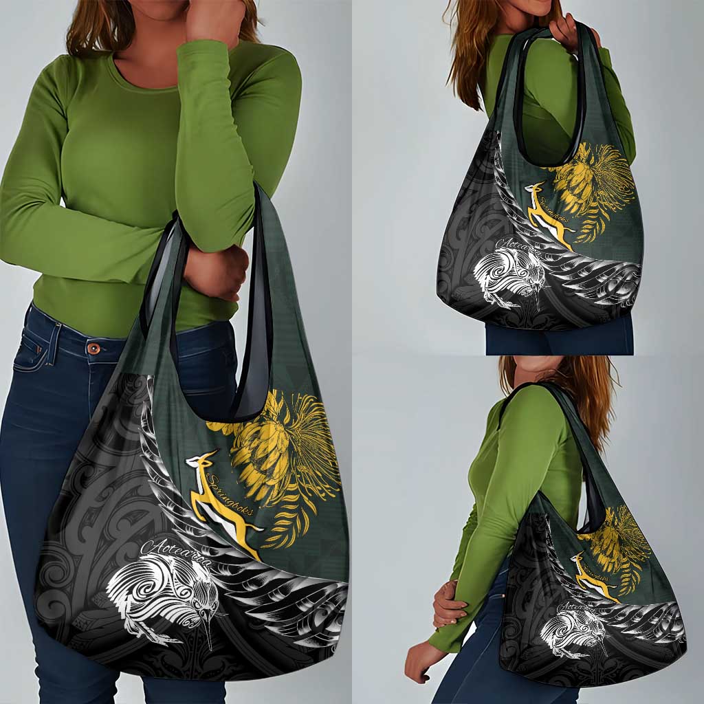 New Zealand vs South Africa Rugby Grocery Bag Maori Kiwi With Springboks