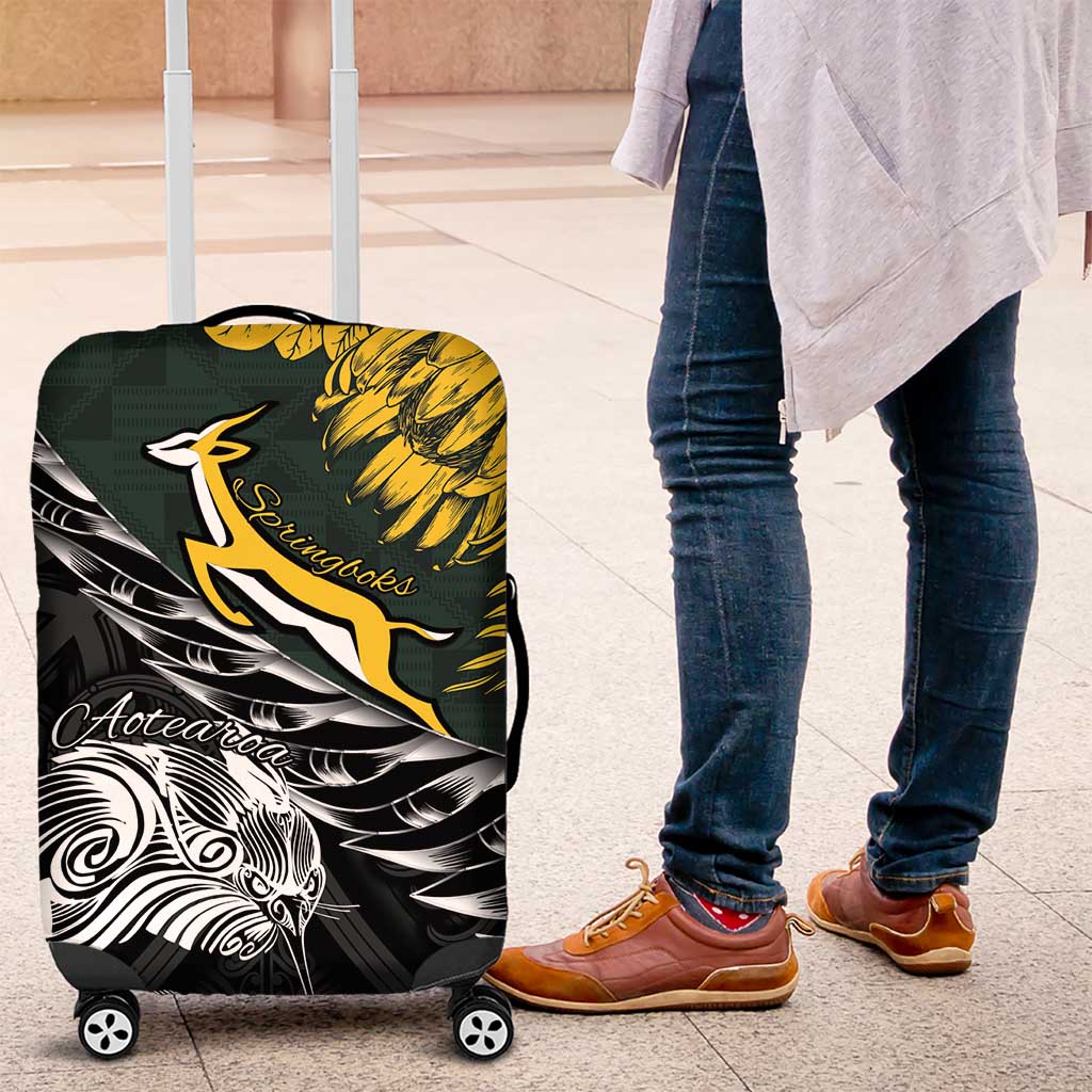 New Zealand vs South Africa Rugby Luggage Cover Maori Kiwi With Springboks