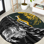 New Zealand vs South Africa Rugby Round Carpet Maori Kiwi With Springboks