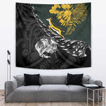 New Zealand vs South Africa Rugby Tapestry Maori Kiwi With Springboks