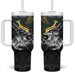 New Zealand vs South Africa Rugby Personalised Tumbler With Handle Maori Kiwi With Springboks