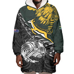 New Zealand vs South Africa Rugby Personalised Wearable Blanket Hoodie Maori Kiwi With Springboks