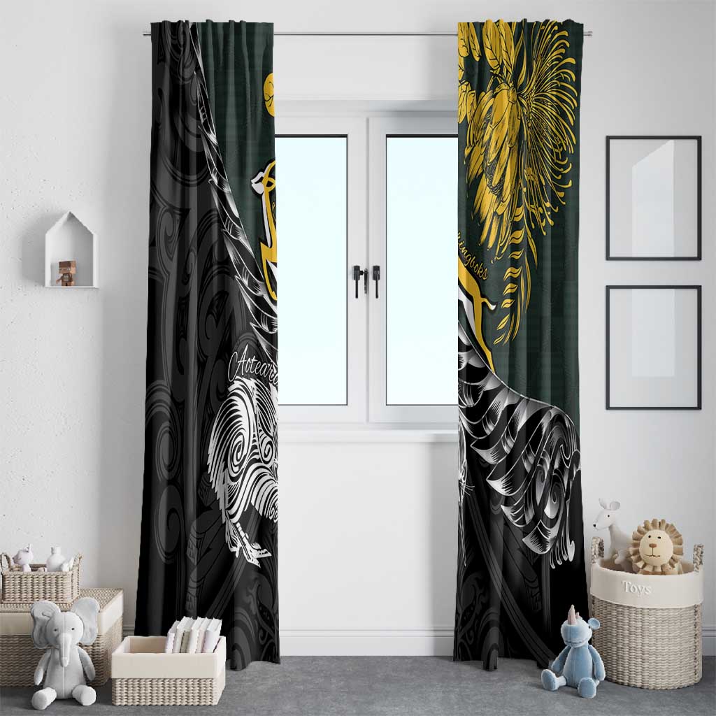 New Zealand vs South Africa Rugby Window Curtain Maori Kiwi With Springboks