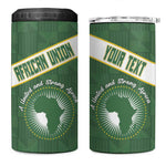 Personalized African Union Day 4 in 1 Can Cooler Tumbler Emblem With Kente Pattern - African Pride