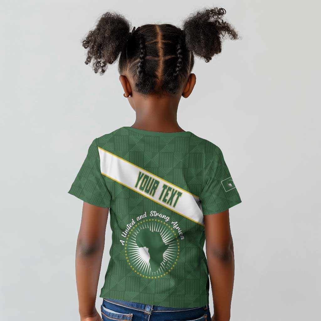 Personalized African Union Day Kid T shirt Emblem With Kente Pattern - African Pride