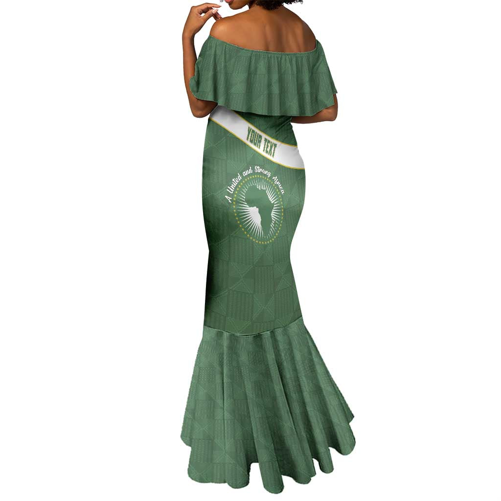 Personalized African Union Day Mermaid Dress Emblem With Kente Pattern - African Pride