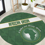 African Union Day Round Carpet Emblem With Kente Pattern - African Pride