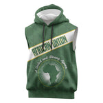 Personalized African Union Day Sleeveless Hoodie Emblem With Kente Pattern - African Pride