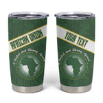 Personalized African Union Day Tumbler Cup Emblem With Kente Pattern - African Pride