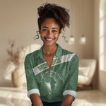 Personalized African Union Day Women Casual Shirt Emblem With Kente Pattern - African Pride
