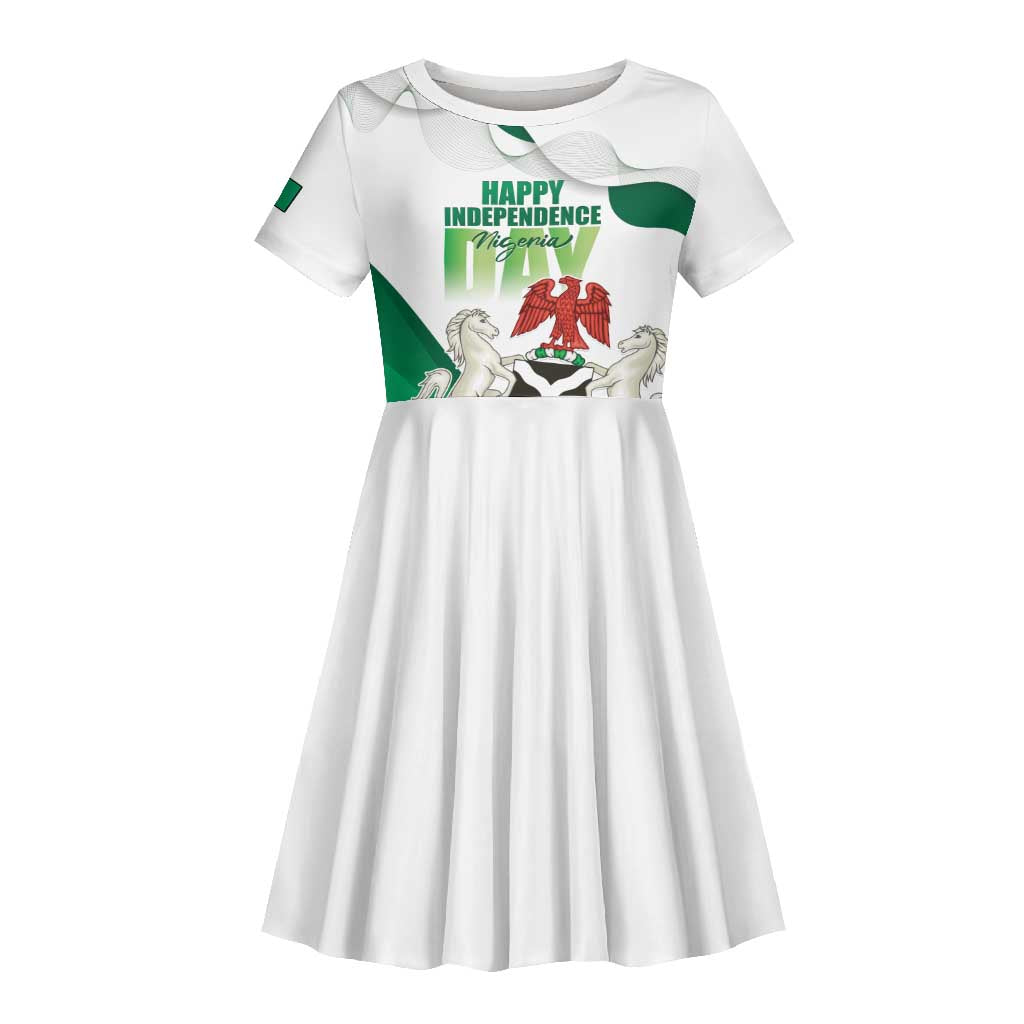 Nigeria Personalized Kid Short Sleeve Dress Happy Independence Day - African Pride