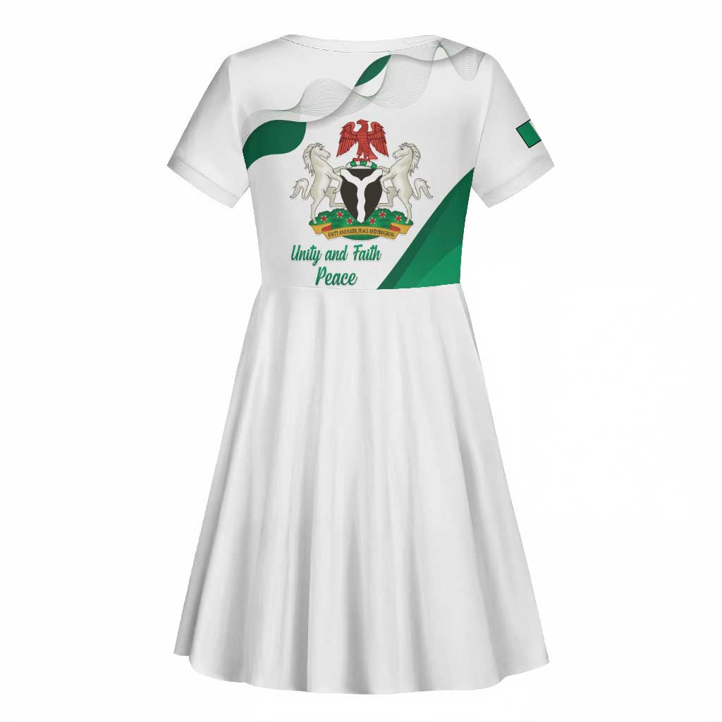 Nigeria Personalized Kid Short Sleeve Dress Happy Independence Day - African Pride