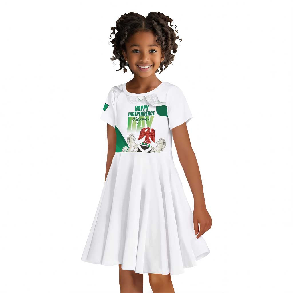 Nigeria Personalized Kid Short Sleeve Dress Happy Independence Day - African Pride