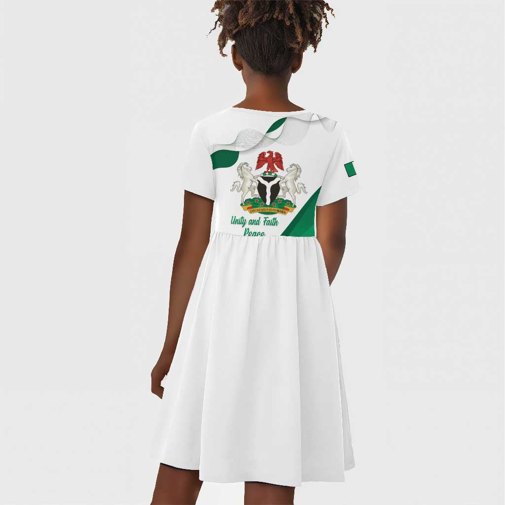 Nigeria Personalized Kid Short Sleeve Dress Happy Independence Day - African Pride