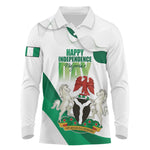 Nigeria Personalized Long Sleeve Polo Shirt Happy Independence Day - African Pride